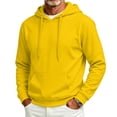 thumbnail image 1 of Vxararl Men's Lined Hoodie Long Sleeve Drawstring Casual Pullover with Pocket Oversized Hood Drawstring Sweatshirts Casual Daily Wear, Travel, Weekend, Workout and Streetwear Hoodie Men Yellow L, 1 of 6