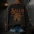 thumbnail image 1 of Vxararl Women Halloween Sweatshirts Funny Spooky Season Graphic Tee Long Sleeve Crew Neck Comfort Tops Salem Broom Company Printed Halloween Witch Shirt Salem Sweatshirt Light Gray S, 1 of 4