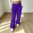 thumbnail image 1 of Vxararl Womens Straight Leg Pants Breathable Elastic Waist Pants with Pockets High Waisted Lightweight Pants Fall&winter Fashion 2026, Casual Workout Womens Sweatpants Purple L, 1 of 8