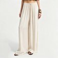 thumbnail image 1 of Vxararl Womens Wide Leg Flowy Palazzo Pants High Waist Flowy Fit with Drawstring Trousers Casual Beach Vacation Clothes, Summer Fall 2026 Palazzo Pants for Women Beige M, 1 of 7