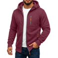 thumbnail image 1 of Vxararl Zip Up Hoodies for Men Long Sleeve Sweatshirt Tactical Jackets with Zipper Pockets Casual Fashion Sports Hooded Jacket Tops Zip Up Hoodie Men Red S, 1 of 4