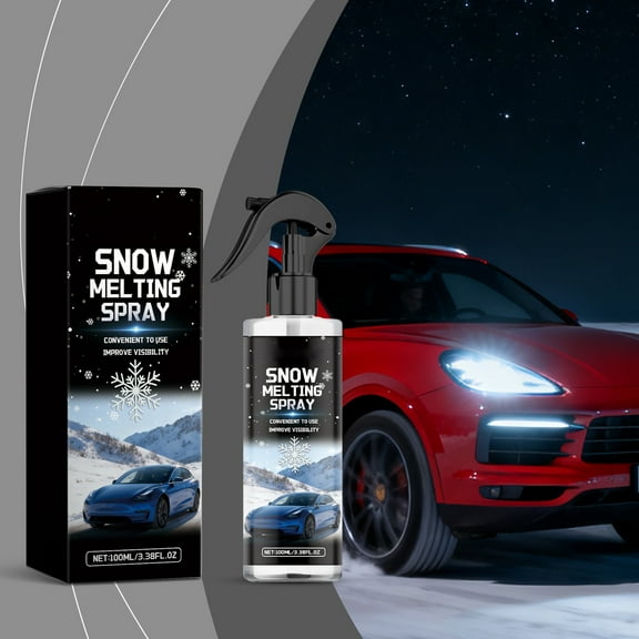 Vxdvou 100ml Auto Glass Snow-Melt Spray, Fast Deicer for Windshields & Mirrors, Thaws Ice & Snow, Glass-Safe Formula for Clear Visibility, Winter Car Cleaning Supplies, Prevents Refreeze