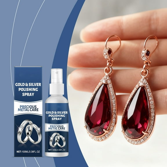 Vxdvou 100ml Jewelry Polish, Cleaning & Stain Removal for Gold, Silver & Stainless Steel, Restores Shine & Brightness, Safe for All Metals, Jewelry Cleaning Supplies for Watches & Accessories
