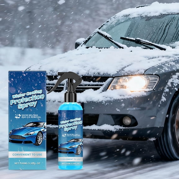 Vxdvou 100ml Snow Melting & Deicing Spray for Automobile Windshield, Antifreeze Protection & Ice Removal, Easy Spray for Winter Weather, Safe & Effective Driving Solution for Frozen Glass