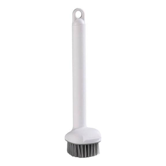 Vxdvou 2-in-1 Rotating Long-Handle Kitchen Scrub Brush, Built-In Scraper, Stiff Nylon Bristles for Pans, Dishes, Pots & Pans, Non-Scratch Cleaning Tool for Ceramic & Stainless Steel