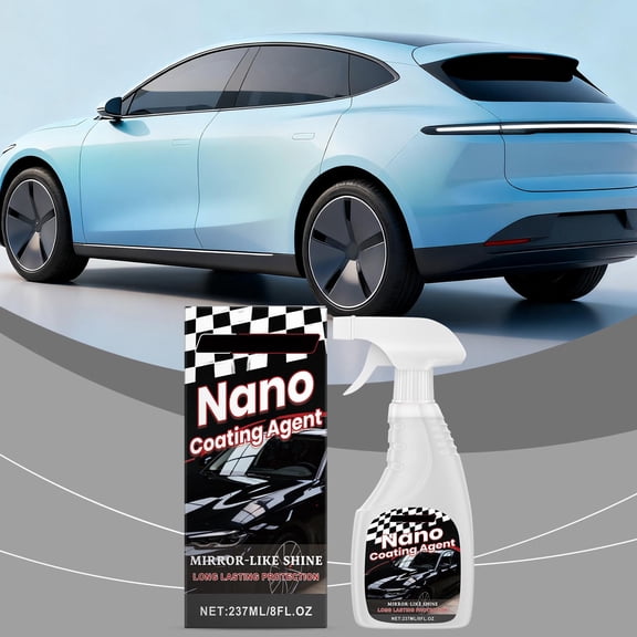 Vxdvou 237ml Ceramic Coating Gloss Spray, 9H Ceramic Shine for Car Paint & Chrome, Water-Beading Protection, Safe on Multiple Surfaces, Includes Microfiber Cloth for Pro Finish