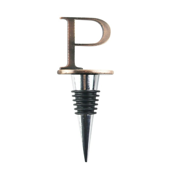 Vxdvou 26 English Alphabet Wine Stoppers, Custom Lettered Bottle Toppers for Wine Bottles, Reusable Alloy Wine Stopper Set, Elegant Wine Accessories for Kitchen & Dining, Wine Party Favors