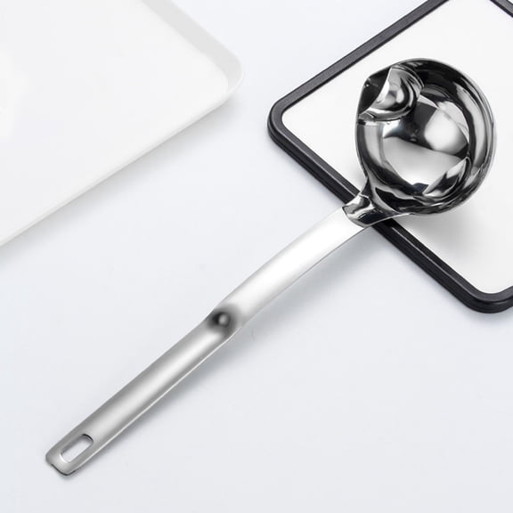 Vxdvou 304 Stainless Steel Grease Spoon, Oil Soup Separating Ladle with Long Handle, Durable Kitchen Utensils for Soup, Stew, Frying, Kitchen Gadgets, Kitchen Essentials, Home and Kitchen