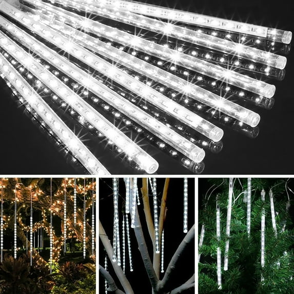 Vxdvou 30CM Solar-Powered LED Rainproof Light String, 8-Bulb Color Changing Outdoor Solar Lamp, Waterproof Multicolor LED Decorative String Lights
