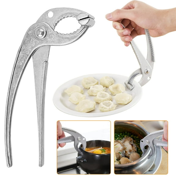 Vxdvou Aluminum Hot Pot Tongs, Heavy Duty Grabbing Clips for Stoneware, Ceramic & Cast Iron Pots, Non-Slip Kitchen Grippers for Safe Handling of Hot Cookware & Pans