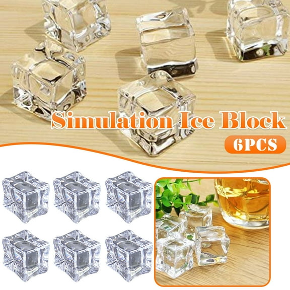 Vxdvou Artificial Plastic Ice Cubes, Realistic Fake Ice for Home Bar, Decorative Ice for Weddings, Cake Shops, and Photography, Safe for Drinks, Party Decor, and Display Use