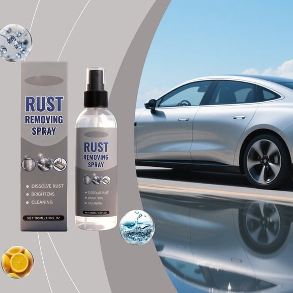 Vxdvou Automotive Rust Remover Spray, 100ml Fast-Acting Car Rust Remover for Metal, Chrome, Undercarriages, Provides Long-Lasting Rust Prevention & Protection, Easy to Use