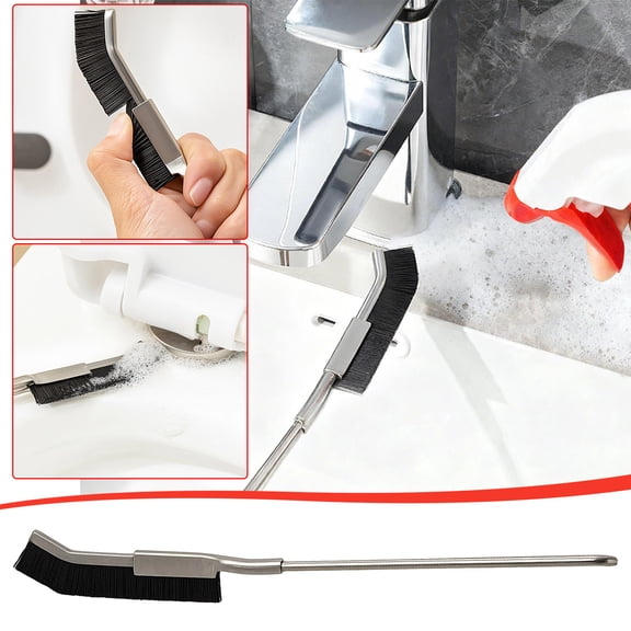 Vxdvou Bathroom Crevice Cleaning Brush, Multifunctional Tile Grout, Window Track, Appliance Seal Brush for Narrow Gaps, Stiff Flexible Nylon Bristles, Compact Reusable Household Cleaning Tool