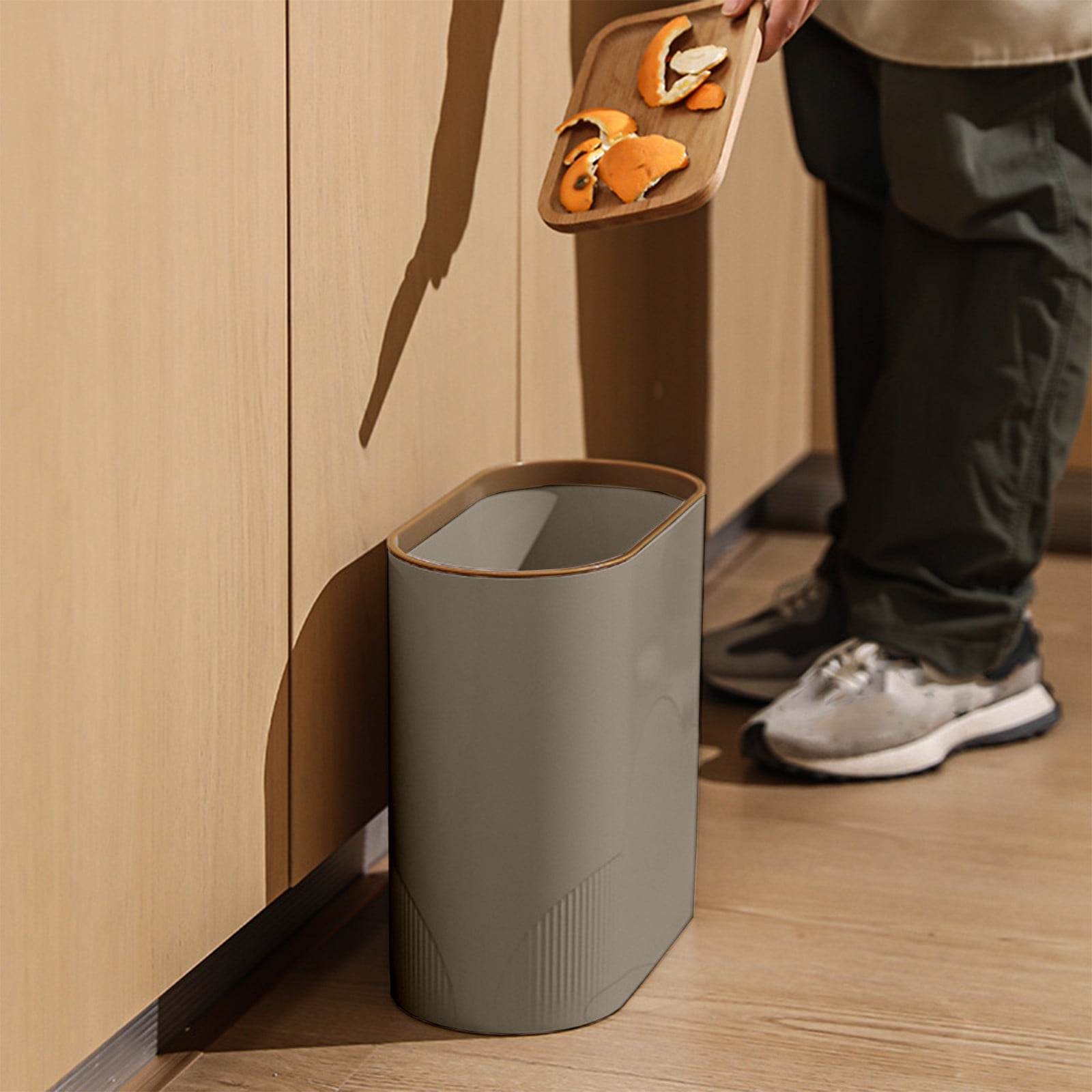Vxdvou Bathroom Trash Can, Contactless Lid Trash Bin with Large 8L Capacity, Slim and Space-Saving Design for Bathroom, Kitchen, Office, and Living Room, Stylish Plastic Waste Bin