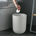 thumbnail image 1 of Vxdvou Bathroom Trash Can Non-Lid, Large Capacity Plastic Round Waste Bin for Living Room, Bedroom, and Office, Slim and Compact Design, Easy to Maintain, Available in White and Gray, 1 of 8
