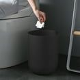 thumbnail image 1 of Vxdvou Bathroom Trash Can Non-Lid, Large Capacity Plastic Round Waste Bin for Living Room, Bedroom, and Office, Slim and Compact Design, Easy to Maintain, Available in White and Gray, 1 of 8