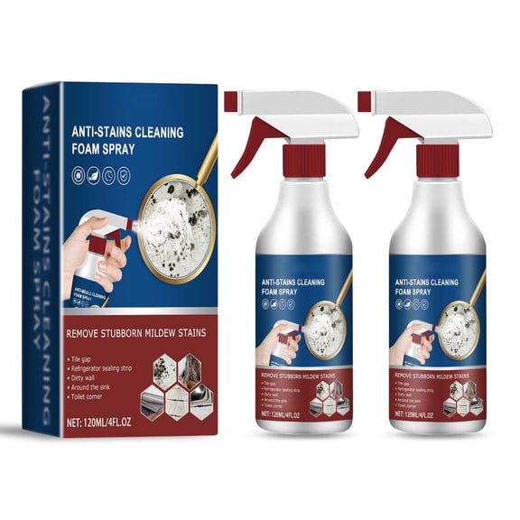 Vxdvou Bathroom Wall Stain Removal Cleaner, 120ml Foam Spray for Porcelain & Tile, Removes Soap Scum, Water Scale & Dirt, Safe & Non-Irritating, Efficient Cleaning for Bathroom Surfaces