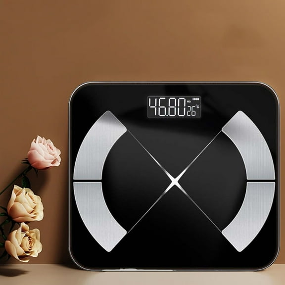 Vxdvou Bluetooth Body Fat Scale, Digital Weight & Body Fat Scale, Smart Bathroom Scale with 13 Bio-Metrics, Rechargeable, High Accuracy, LED Display for Health Monitoring