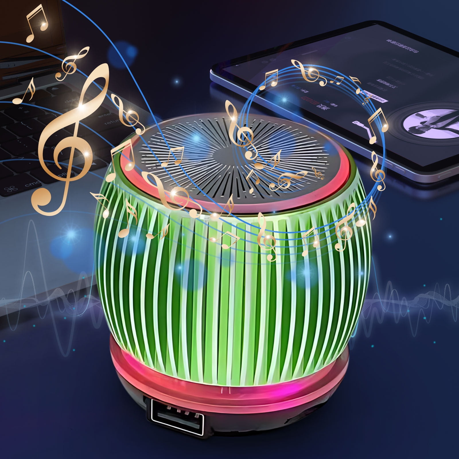 Vxdvou Bluetooth Speaker Card Insertion Small Sound Gift Portable