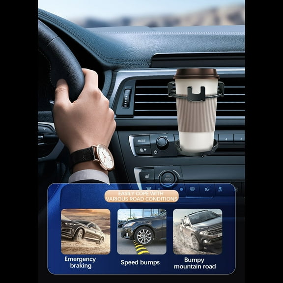 Vxdvou Car Phone Holder Multifunctional Cup, Folding Mobile Phone Mount with Water Cup, Space-Saving Car Phone Stand, Convenient Kitchen Accessories for On-the-Go Use in Vehicles