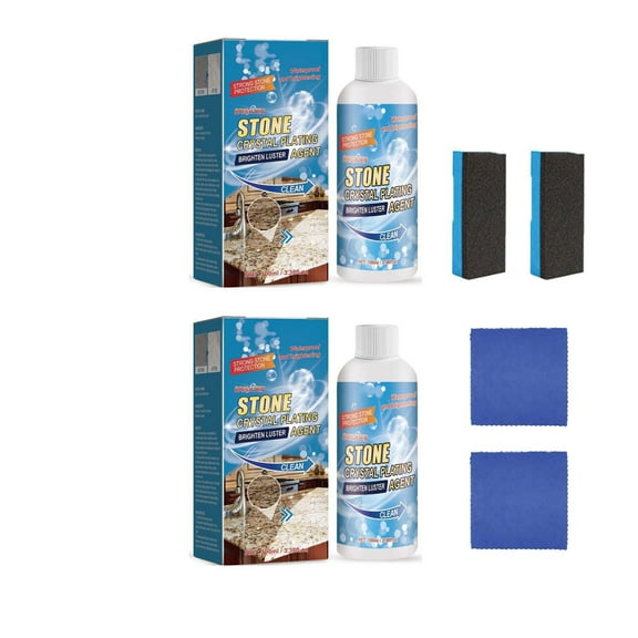 Vxdvou Crystal Plating Agent, 100ml Kitchen Quartz Tile Countertop Stain Remover, Waterproof and Oil Repellent Surface Cleaner, Ideal for Sealing Travertine, Limestone, and Wood Furniture