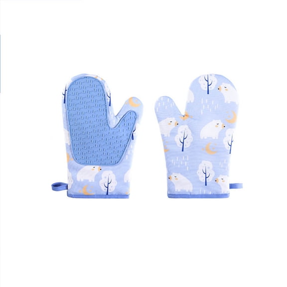 Vxdvou Cute Insulated Kitchen Gloves, High Temperature Oven & Microwave Safe Gloves, Heat Resistant Mitts for Safe Cooking, Fun Design, Multi-Purpose Kitchen Accessory