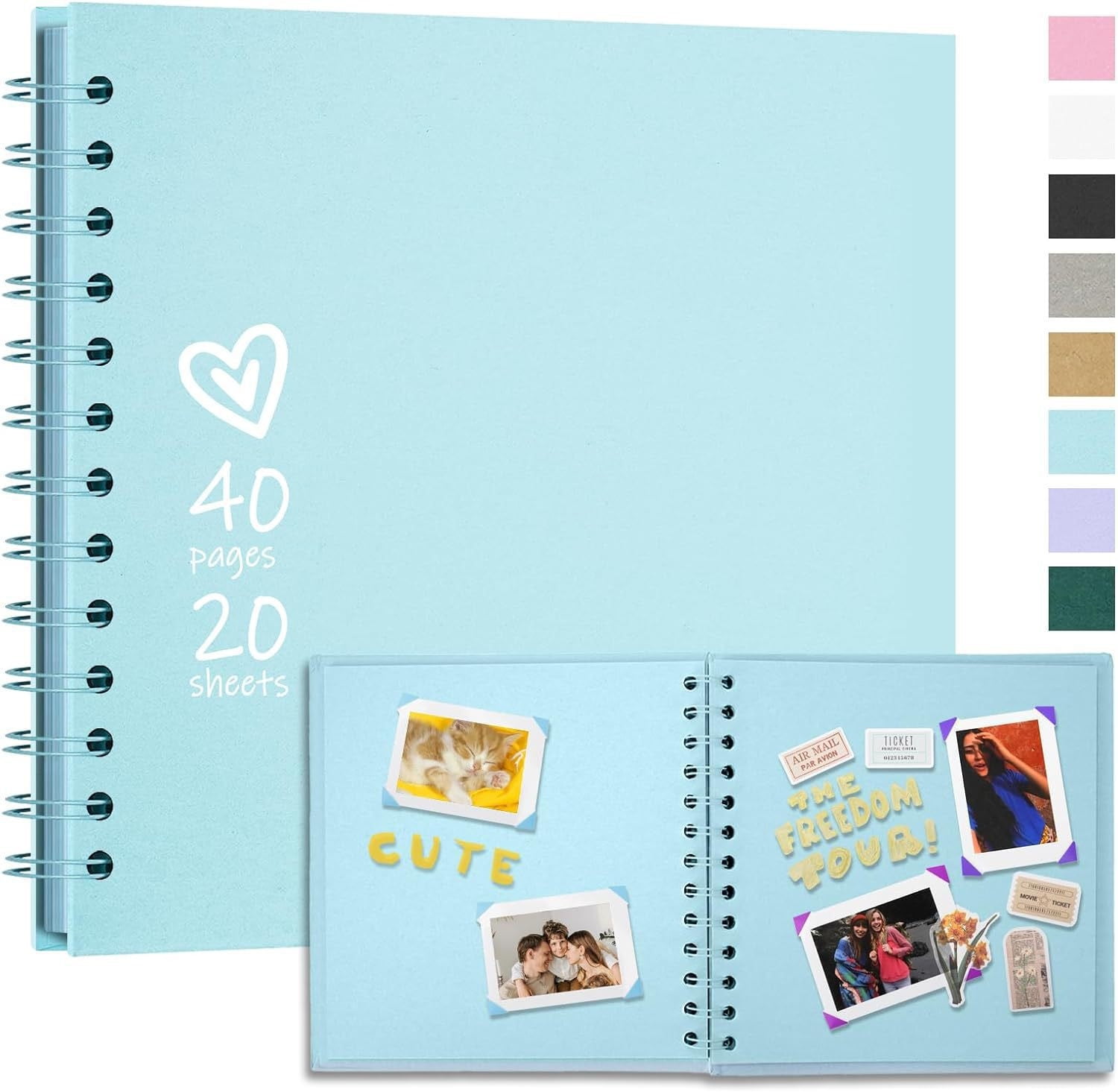 Vxdvou DIY Scrapbook Album with Customizable Hardcover and Thick Paper