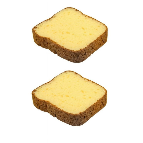 Vxdvou Decontamination Dishwashing Sponge, Cute Bread-Shaped Scrub Brushes, 2-Pack Thickened Sponges for Kitchen Cleaning, Multi-Purpose Cleaning for Dishes, Sinks, and Bathtubs