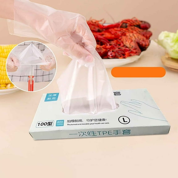 Vxdvou Disposable Gloves for Cooking & Food Prep, High-Density Puncture-Resistant Gloves, Easy On/Off Food Handling Gloves, Kitchen Safety Gloves for Cleaning & Dishwashing, 100-Count