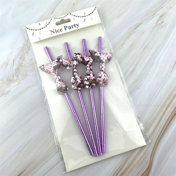 Vxdvou Disposable Paper Straws, Eco-friendly Mermaid Tail Design, Decorative Fish Scales for Smoothies, Milkshakes & Parties, Kitchen Accessories, Fun Party Supplies, Home & Kitchen