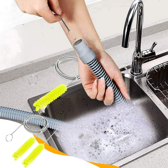 Vxdvou Flexible Feeding Tube Brush, Long 78.74-Inch Hose Pipe Cleaning Brush with Rotating Bristles, Dual-End Design, Stainless Steel Brush for Cleaning Corners and Narrow Tubes