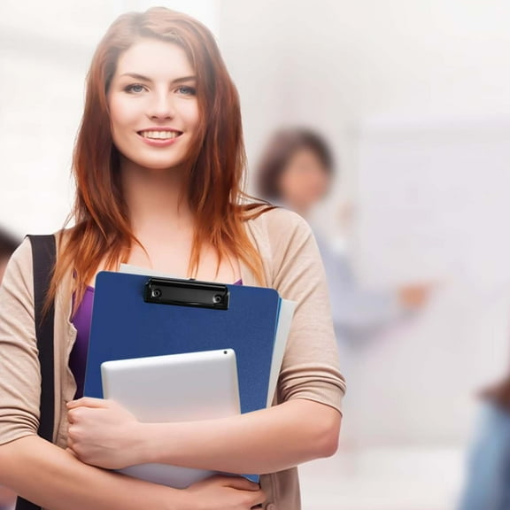 Vxdvou Folder Board Office Supplies, Durable Plastic Writing Board, School & Home Document Organizer, Dark Blue/Light Green/Pink, Ideal for Office Organization & File Storage