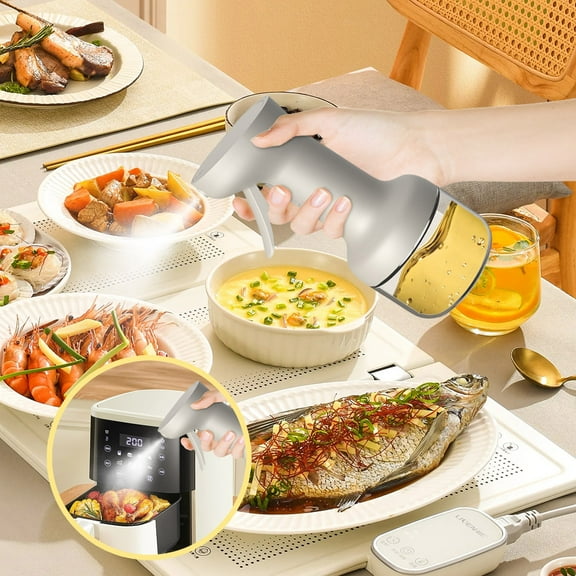 Vxdvou Glass Oil Spray Bottle, Food-Grade Kitchen Oil Dispenser, Leak-Proof Atomizer for Cooking, Non-Hanging Design, Fine Mesh Filter for Healthy Cooking and Precise Oil Control