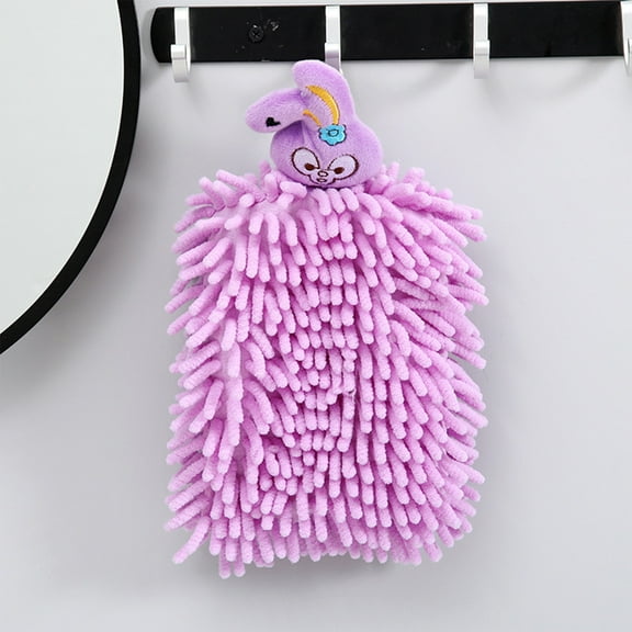 Vxdvou Hand Wipe Absorbent Dry Bathroom Hanging Towel, Non-Shedding Quick-Dry Fabric for Bathroom and Kitchen Use, Soft Snow Fabric, Purple, Blue, and Orange Colors