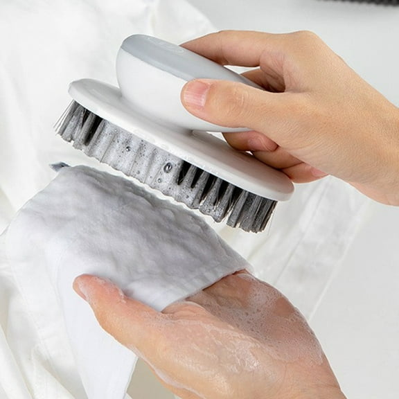 Vxdvou Household Laundry Brush, Small Soft Bristle Cleaning Brush for Clothes, Shoes, and Stubborn Bathroom Stains, Convenient Handle for Versatile Cleaning, Heavy Duty Brush for Multi-Surface Use