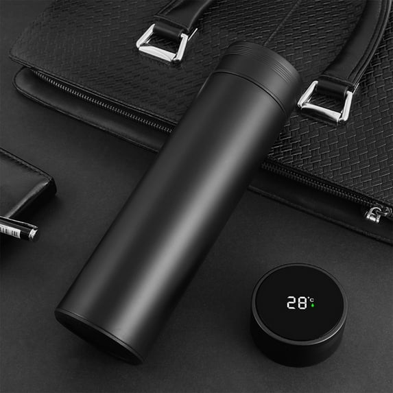 Vxdvou Intelligent Thermal Cup, LED Temperature Display, 304 Stainless Steel Insulated Travel Mug, Portable Smart Cup for Office, Outdoor, Kitchen Use, 500ml, Hot & Cold