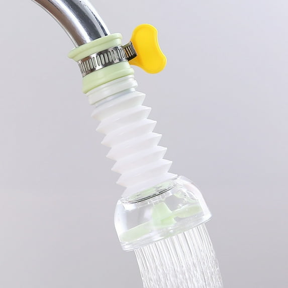 Vxdvou Kitchen Faucet Rotatable Water Nozzle with Water-saving Device, 360° Swivel Spray for Kitchen Sink, Flexible Plastic & Stainless Steel, Multi-functional Faucet for Kitchen Organization