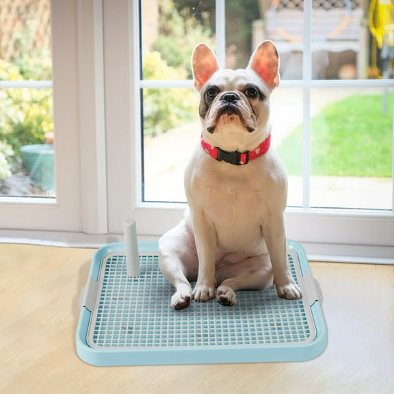 Vxdvou Leakproof Dog Urine Basin Toilet for Small Pets, Indoor & Outdoor Use, Portable Puppy Training Tray with Removable Mesh Grate, Easy to Clean and Maintain for Pet Hygiene