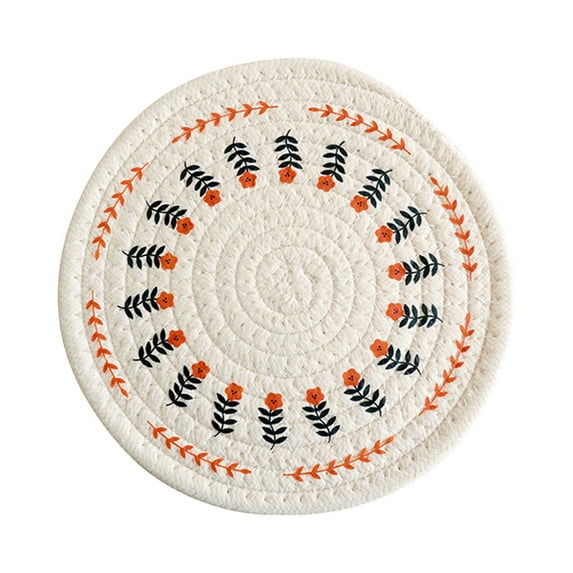 Vxdvou Linen Woven Thermal Insulation Pad for Kitchen & Dining, Heat-Resistant Table Mat, Pot & Bowl Mat, Hot Dish Protector, Durable Tabletop Mat for Home & Kitchen Use