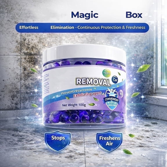 Mold & Moisture Absorber Gel Magic Box, Mold Removal & Prevention for Bathroom, Kitchen, Car & Closet, Long‑Lasting 100g