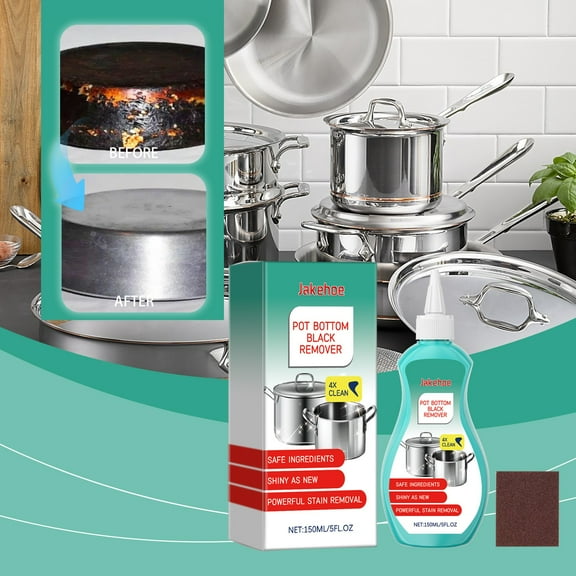 Vxdvou Multi-Purpose Cookware Cleaning Liquid, 150ml Stain Remover for Pots & Pans, Removes Burnt Marks & Grease, Non-Corrosive, Safe for All Cookware Types