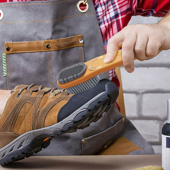 Vxdvou Multifunctional Shoe Brush, Household Cleaning Brush with Non-Damaging Bristles for Shoes, Clothing, Laundry and More, Long Handle for Easy Use, ABS Material, Comfortable Grip