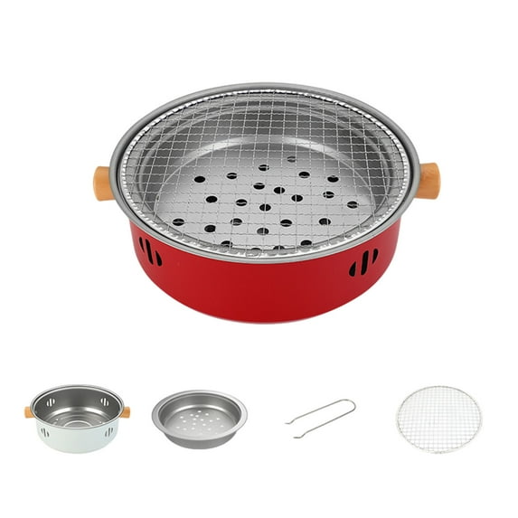 Vxdvou Outdoor Barbecue Grill, Portable Charcoal BBQ Grill, Compact & Sturdy Iron Grill for Outdoor Cooking, BBQ Grill for Garden & Camping, Kitchen Essentials for Family BBQs