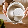 thumbnail image 1 of Vxdvou Rice Washer Strainer Bowl, 4-in-1 Stainless Steel Colander, Versatile Kitchen Appliance for Washing Rice, Vegetables, Beans, Grains, Fruits, and More, Essential Home & Kitchen Tool, 1 of 9