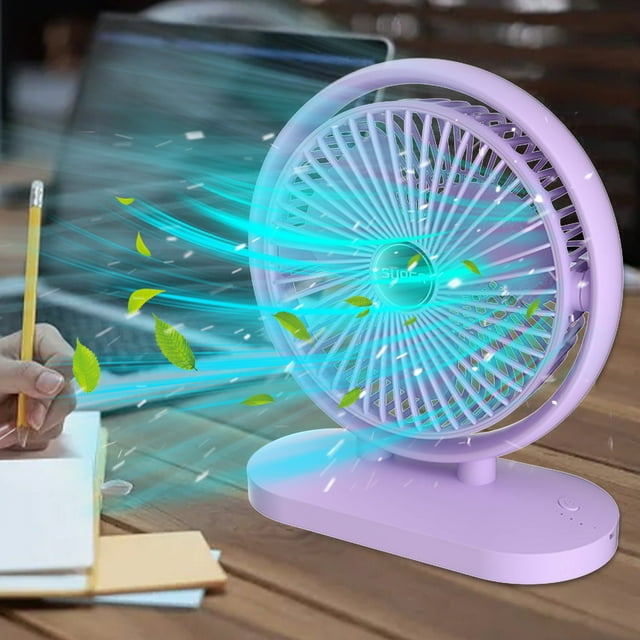 Vxdvou Silent Threespeed Multiangle Desktop Fan with Compact Design
