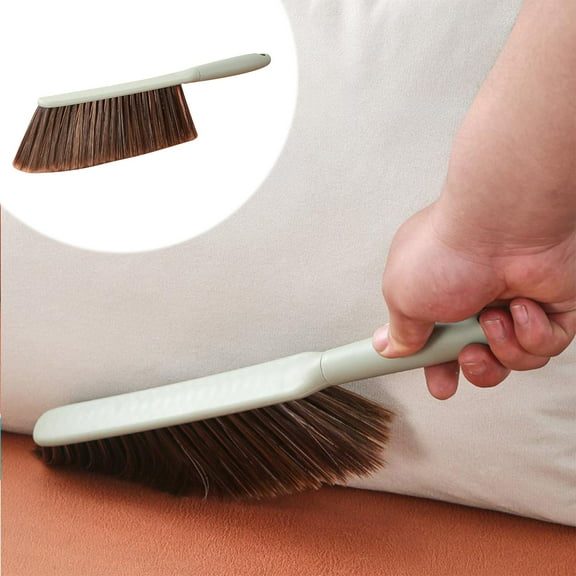Vxdvou Soft Bristle Cleaning Brush, Multi-Purpose Household Scrub Brush for Sofas, Bedspreads, Carpets, and Detailed Crevice Cleaning, Long Narrow Handle for Deep Cleaning, Orange/Green/Yellow
