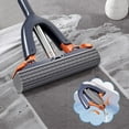 thumbnail image 1 of Vxdvou Sponge Mop with Built-in Brush, Folding Water-Squeezing Rubber Mop for Floor Cleaning, Absorbent and Effective, Suitable for Tile, Wood, Laminate, and Hard Floors, Easy to Use, 1 of 7