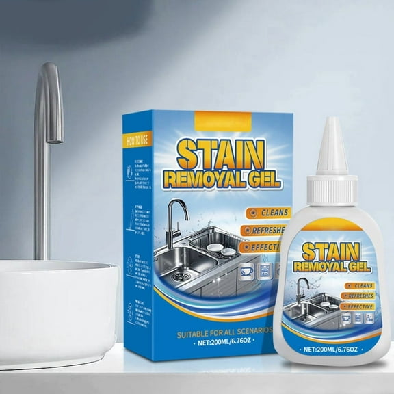 Vxdvou Stain Remover Gel Cleaner, Multi-Purpose Grease & Stain Remover for Kitchen, Bathroom & Laundry, Powerful 200ml Cleaning Gel for Deep Stains and Tough Marks