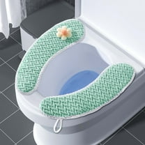 Vxdvou Thickened Toilet Seat Cover, Knitted Winter Cushion, Warm & Soft, Fits Round & Rectangular Toilets, Easy Installation & Cleaning, Polyester Material