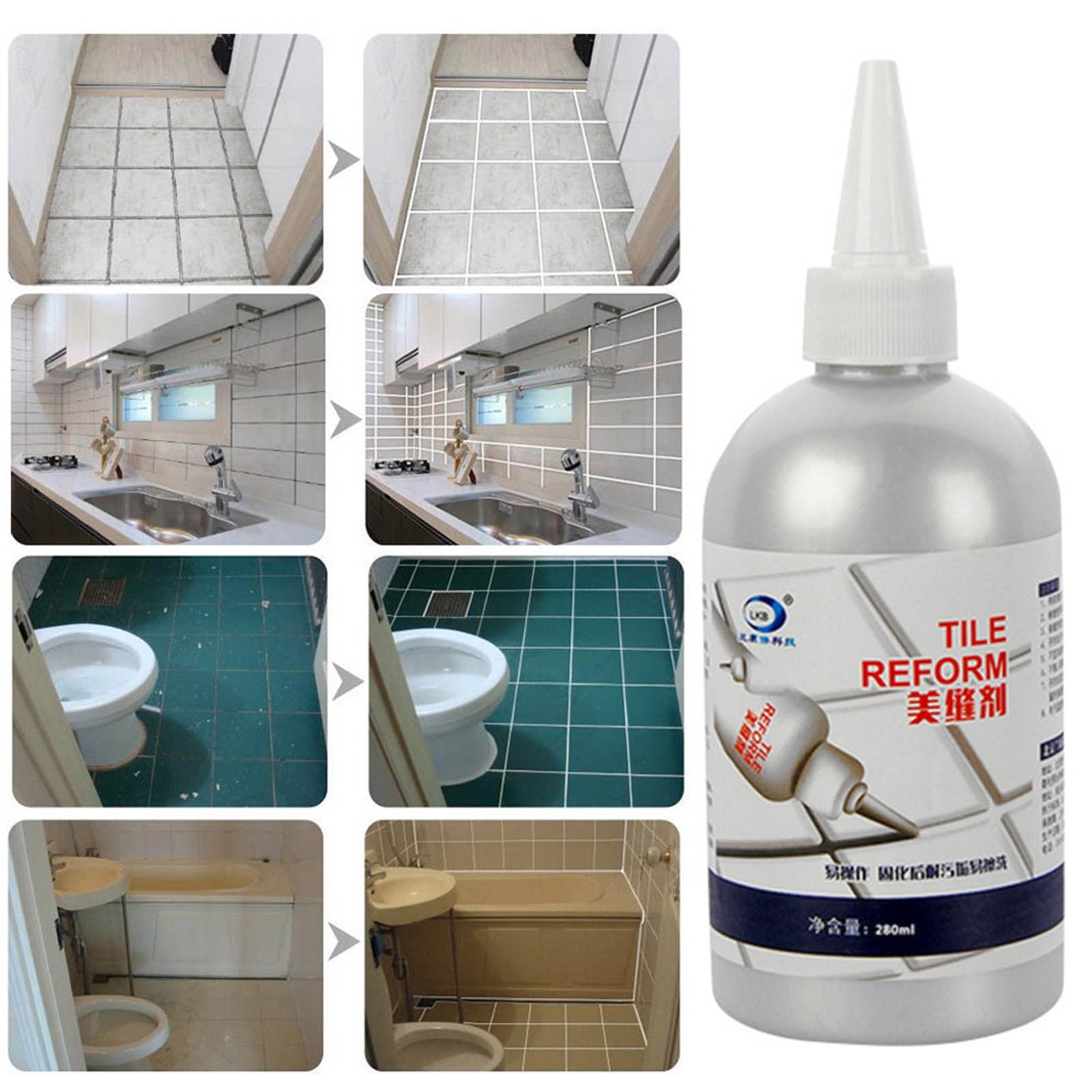 Vxdvou Tile Refill Agent and Sealer 280ML Grout Repair Kit, Anti